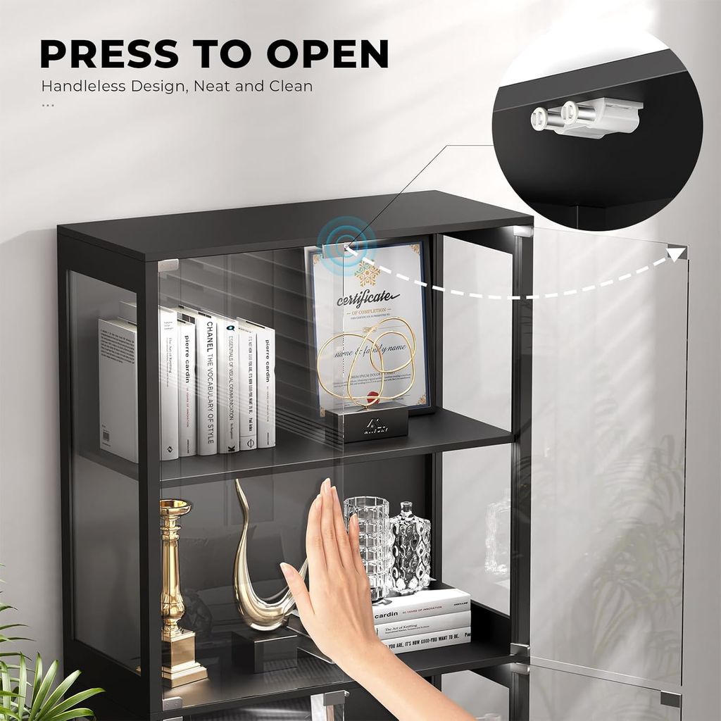 RB- A Showcase with 2-color collectible lights and glass doors