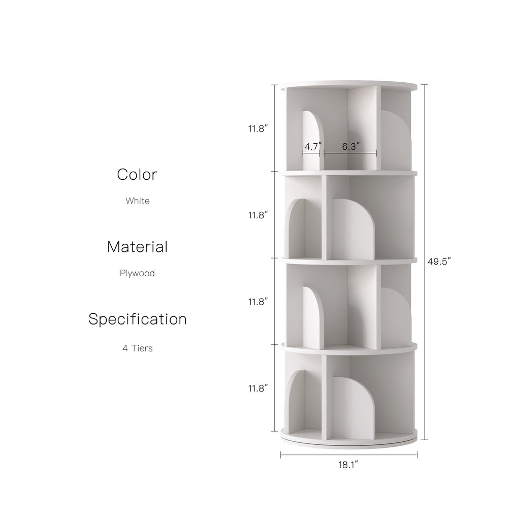 Yowos Rotating Bookshelf 360 Degree Storage Rack